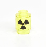 1x1 Brick round tr. yellow "Radiation"