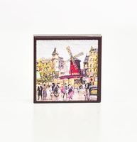 Tile, 2 x 2 with painting "Moulin rouge"
